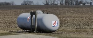 Residential propane tank installation by licensed technician